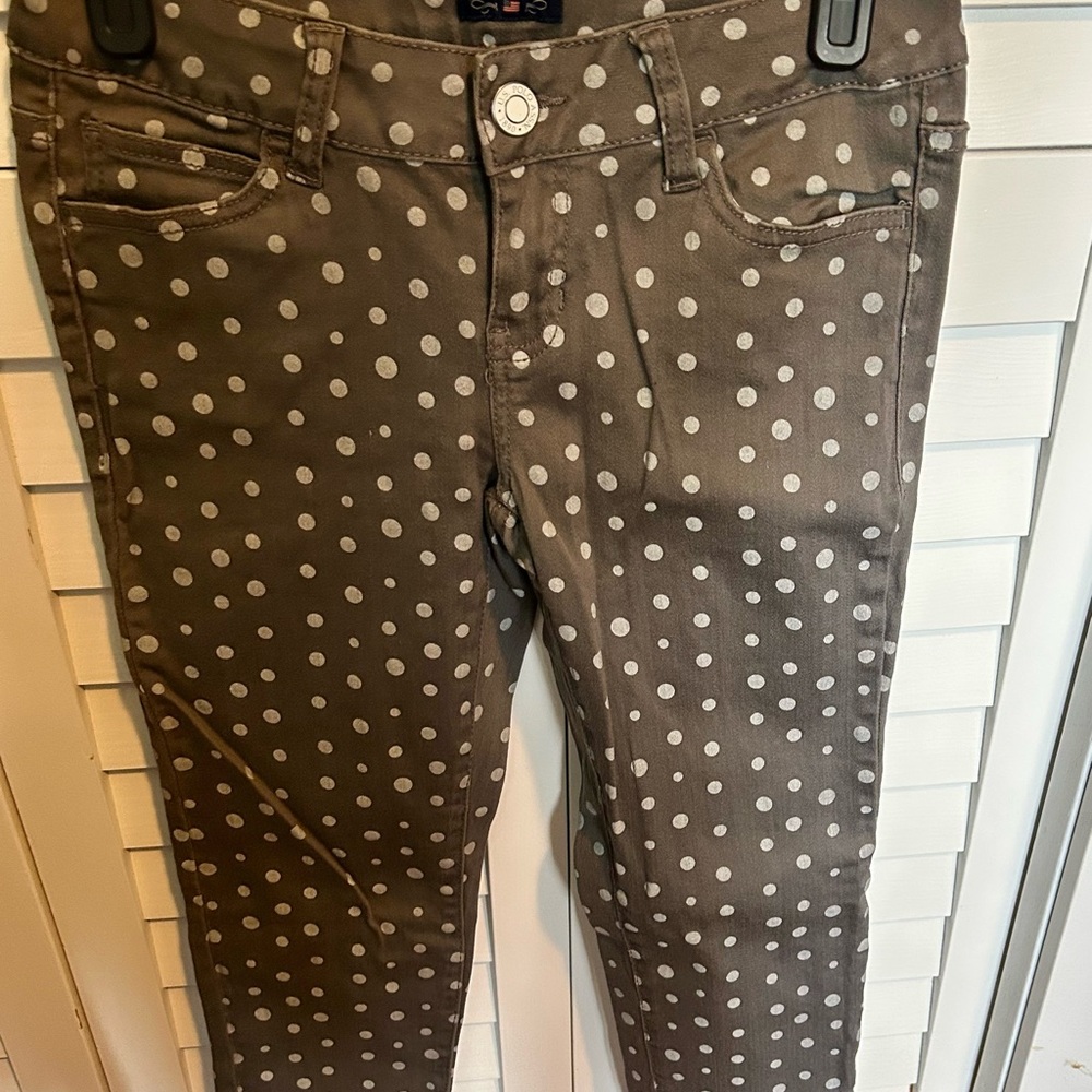 U.S. Polo Assn. Grey Polka Dot Women Jeans with ankle zipper.